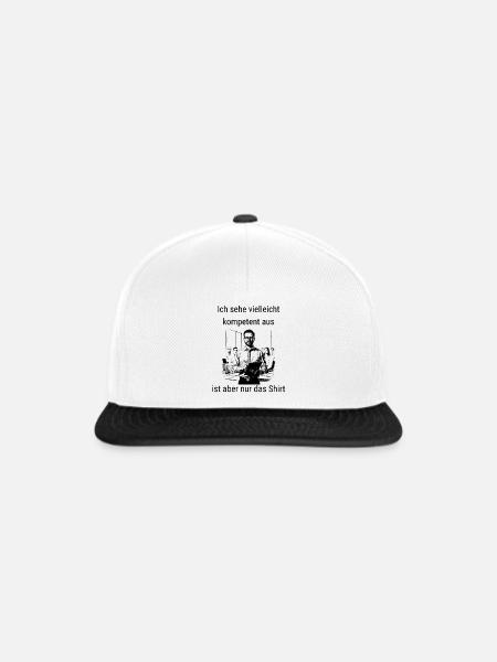 Kompetentes Shirt - Snapback Cap - Weiß/Schwarz