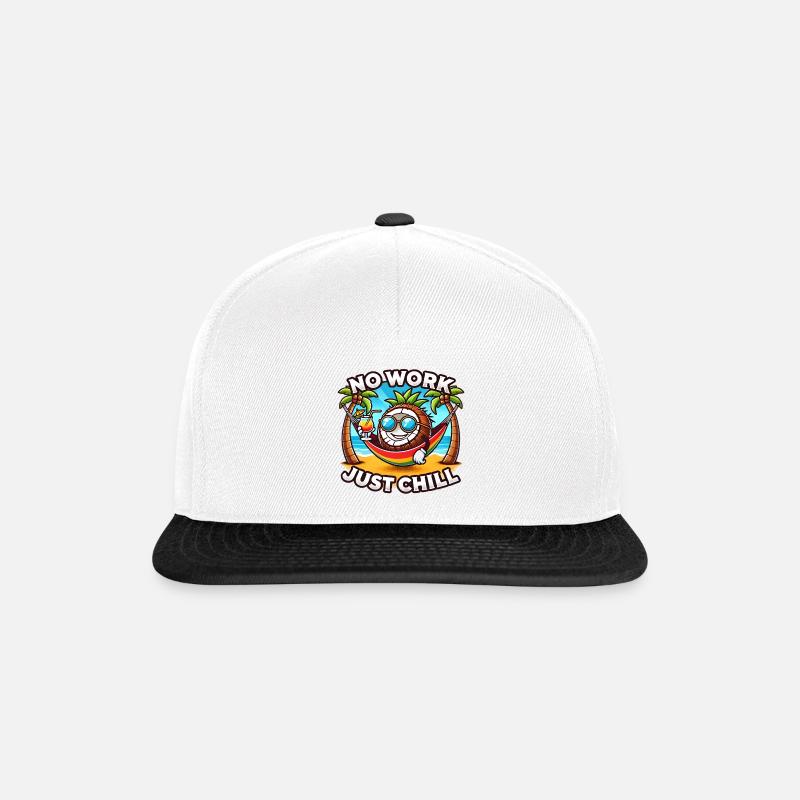 Pas de travail, juste se détendre 🌴🥥 - Casquette snapback - blanc/noir