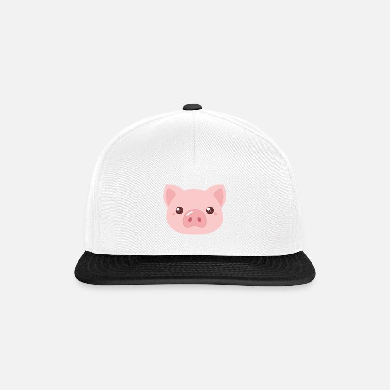 Süßes Schweinchen - Snapback Cap - Weiß/Schwarz