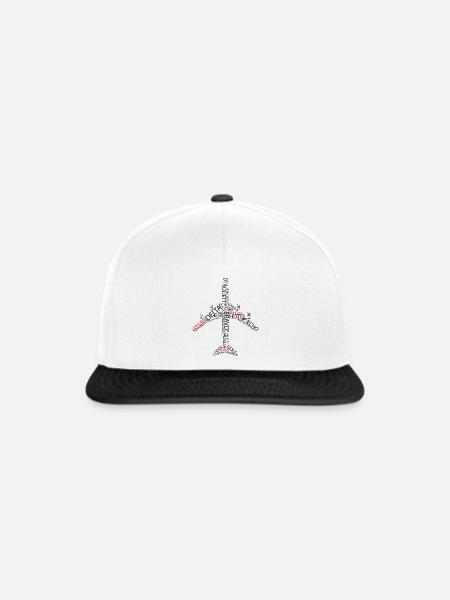 Flugzeug 747 - Snapback Cap - Weiß/Schwarz
