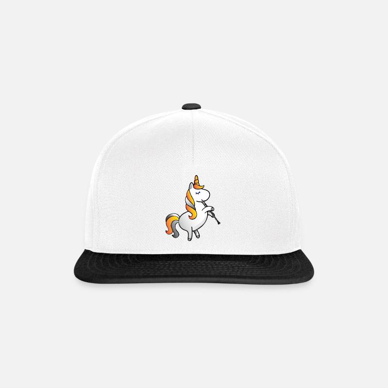 Licorne joue de la clarinette - Casquette snapback - blanc/noir