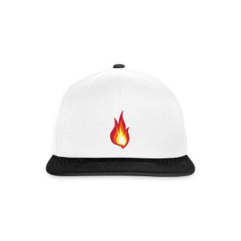 Feuer Kostüm Flamme - es leuchtet Feuerwerk - Snapback Cap - Weiß/Schwarz - Vorne