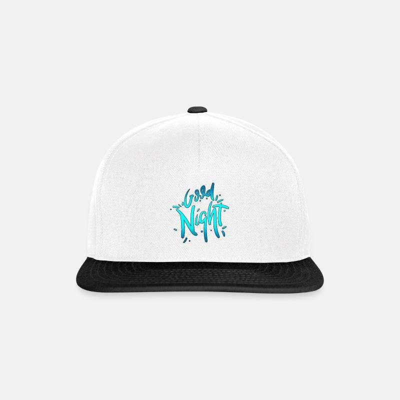Good Night - Snapback Cap - Weiß/Schwarz