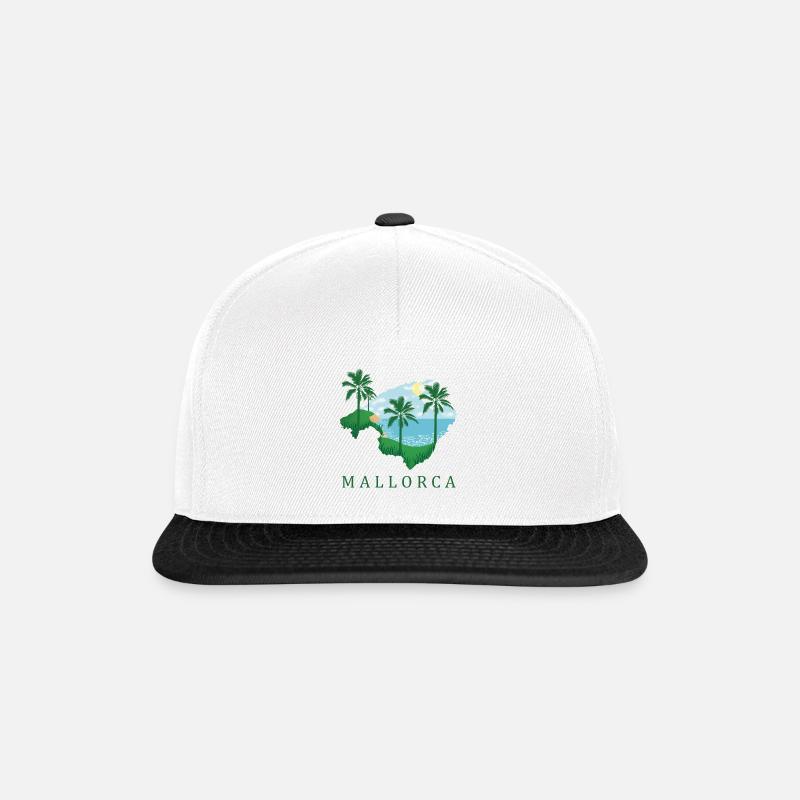 Mallorca Mallorca Mallorca Mallorca Mallorca - Snapback Cap - Weiß/Schwarz