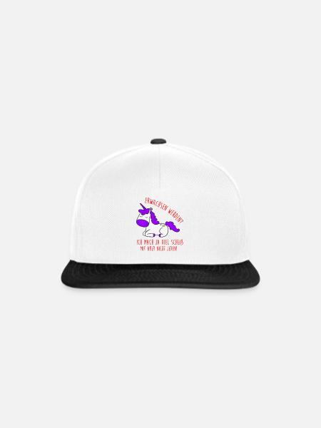 Einhorn Shirt · Erwachsen werden · Geschenk - Snapback Cap - Weiß/Schwarz