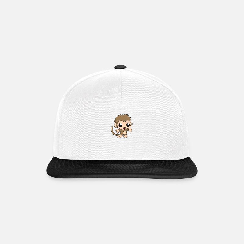 Affe - Snapback Cap - Weiß/Schwarz