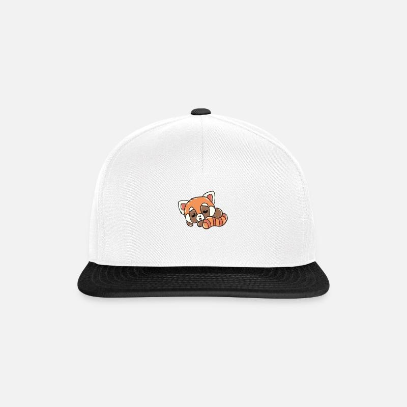 Roter Panda - Snapback Cap - Weiß/Schwarz