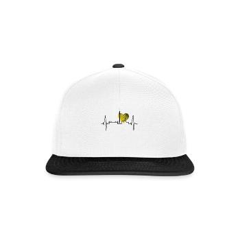 Dortmund Herzschlag Ruhrpott Schwarz Gelb Stadion - Snapback Cap - Weiß/Schwarz - Vorne