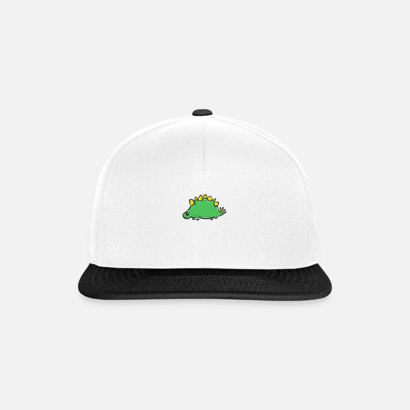 Dinosaurier - Snapback Cap - Weiß/Schwarz