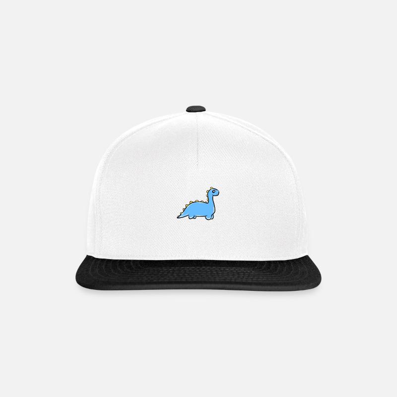 Dinosaurier - Snapback Cap - Weiß/Schwarz