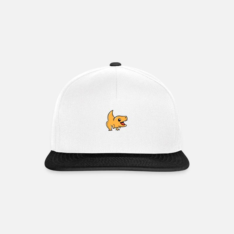 Dinosaurier - Snapback Cap - Weiß/Schwarz