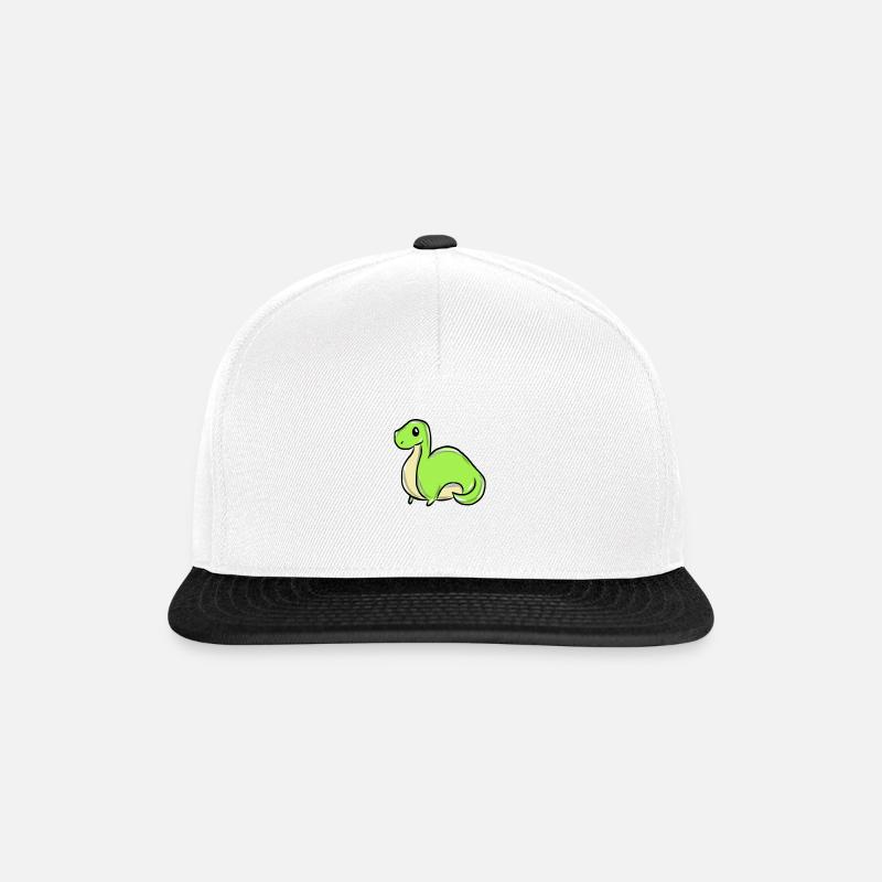 Dinosaurier - Snapback Cap - Weiß/Schwarz