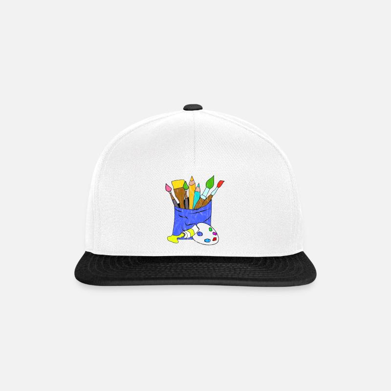 Kunstlehrer Farben Acrylfarben Maler Kuntstschule - Snapback Cap - Weiß/Schwarz