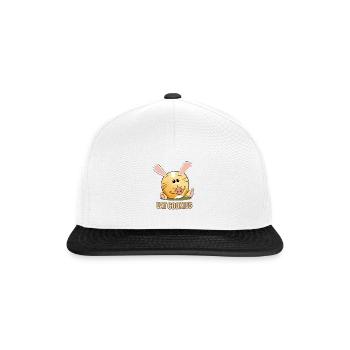 Süßer Hase Iss Kekse Kawaii - Snapback Cap - Weiß/Schwarz - Vorne