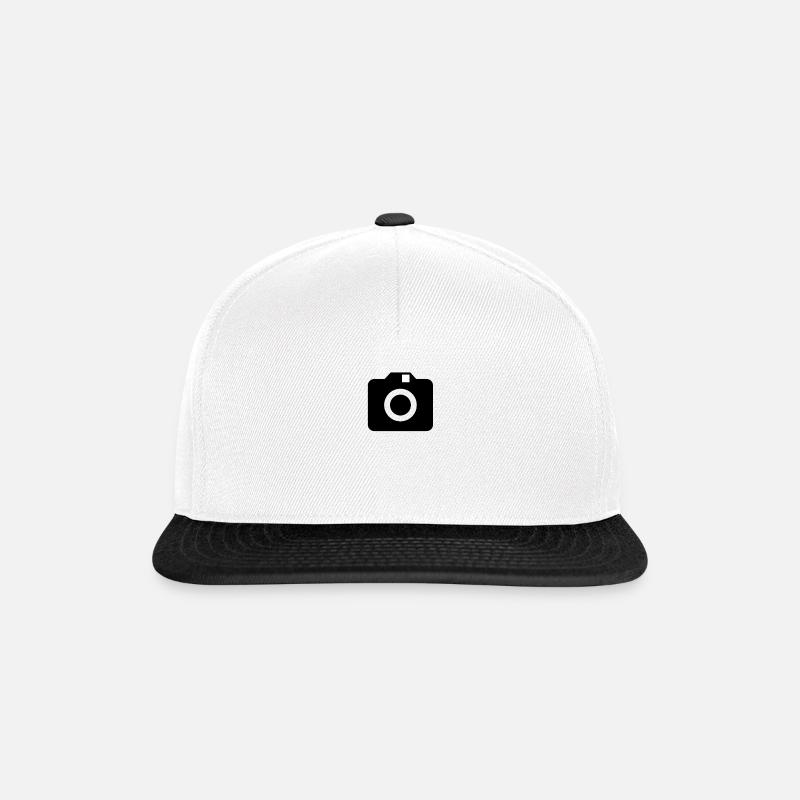 Kamera Spiegelreflexkamera - Snapback Cap - Weiß/Schwarz