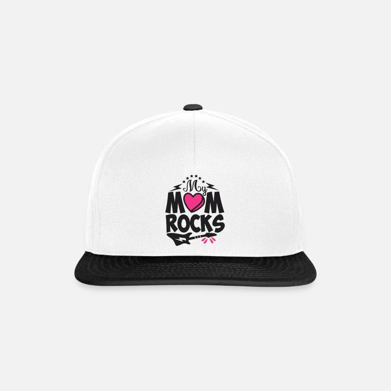 My Mom Rocksrocks - Casquette snapback - blanc/noir