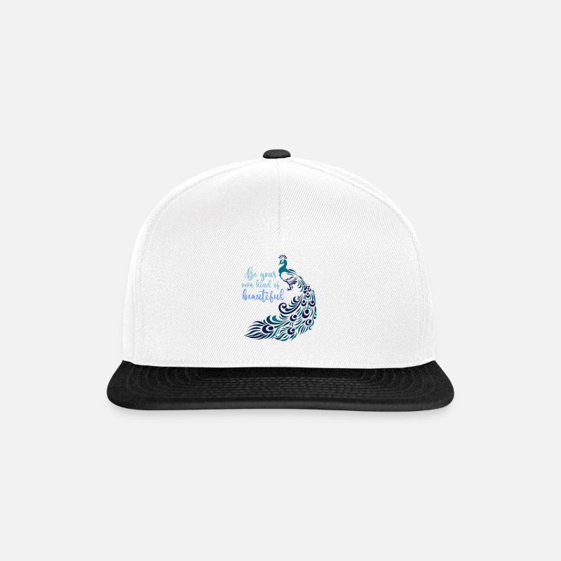 Pfau - Snapback Cap - Weiß/Schwarz