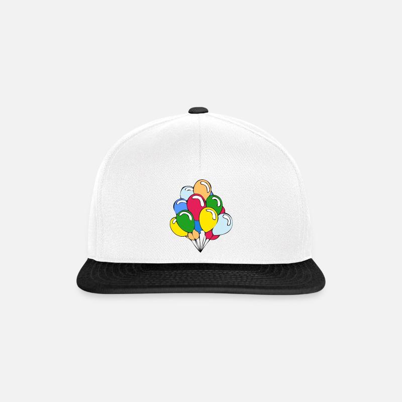 Luftballons - Snapback Cap - Weiß/Schwarz