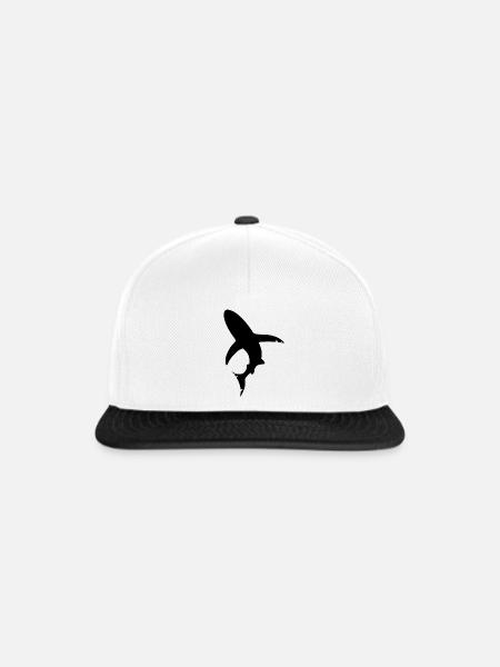 Hai Fisch Silhouette - Snapback Cap - Weiß/Schwarz