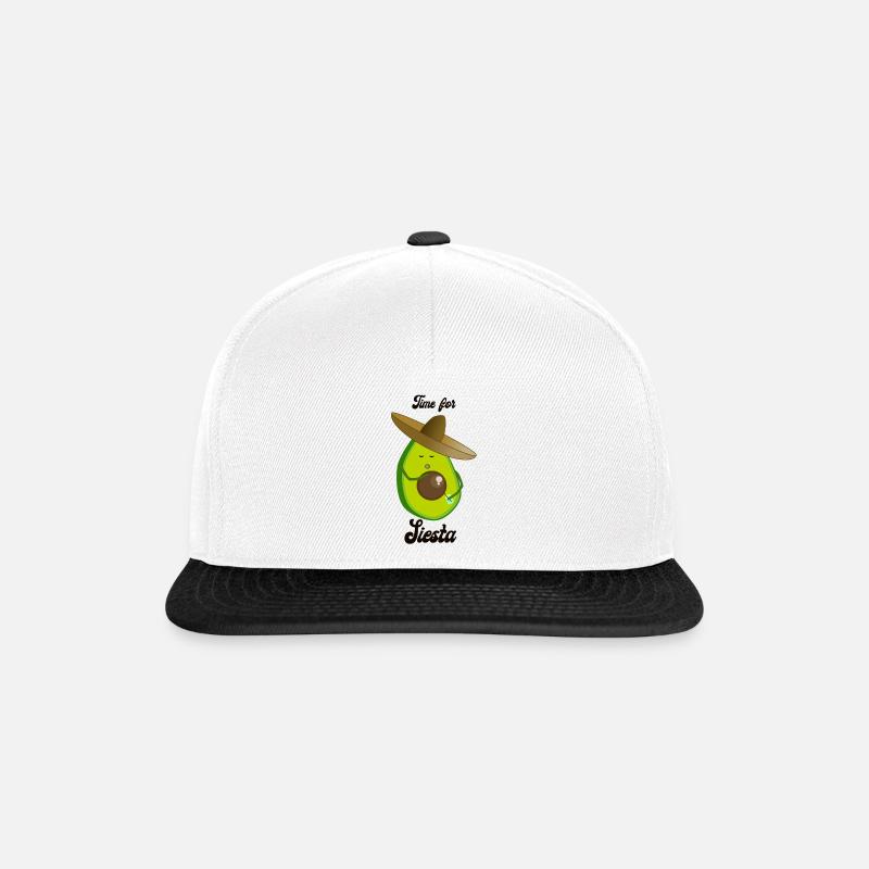 Schlafende Avocado Time for Siesta - Snapback Cap - Weiß/Schwarz