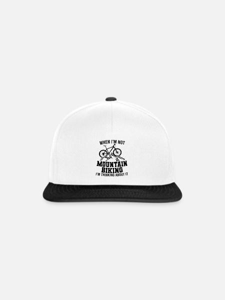Mountain Bike wenn ich nicht gerade - Snapback Cap - Weiß/Schwarz