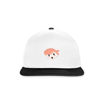 Nigiri-Sushi Kawaii Sushi mit Shrimps - Snapback Cap - Weiß/Schwarz - Vorne