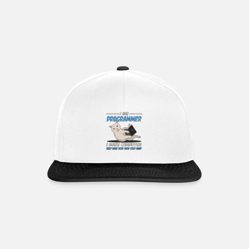 I Are Programmer I Make Computer Beep Boop Cat - Snapback Cap - white/black