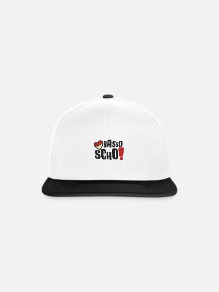 Bassd scho Franken fränkisch fränggisch Geschenk - Snapback Cap - Weiß/Schwarz