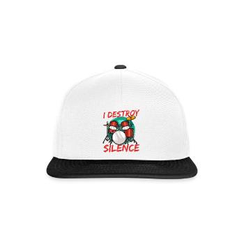 Schlagzeuger Schlagzeug - Snapback Cap - Weiß/Schwarz - Vorne