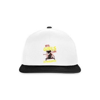 Longboarding Longboarder Longboard - Snapback Cap - Weiß/Schwarz - Vorne