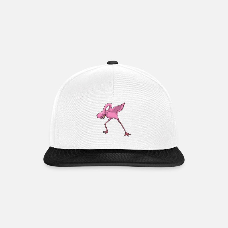 Flamingo Dabbing - Snapback Cap - Weiß/Schwarz