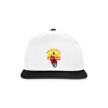 Mountainbike Downhill Sunset Cycling - Vintage - Snapback Cap - Weiß/Schwarz - Vorne