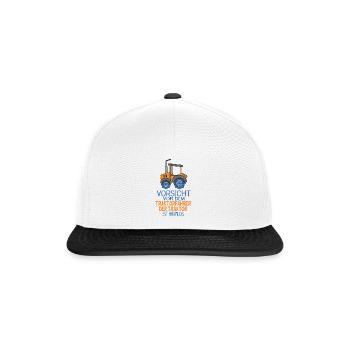 Trecker Traktorfahrer Geschenk - Snapback Cap - Weiß/Schwarz - Vorne