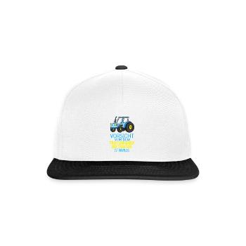 Trecker Traktorfahrer Geschenk - Snapback Cap - Weiß/Schwarz - Vorne