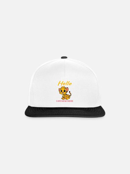 Baby Geburt Schwanger - Hallo ich bin neu Hier - Snapback Cap - Weiß/Schwarz