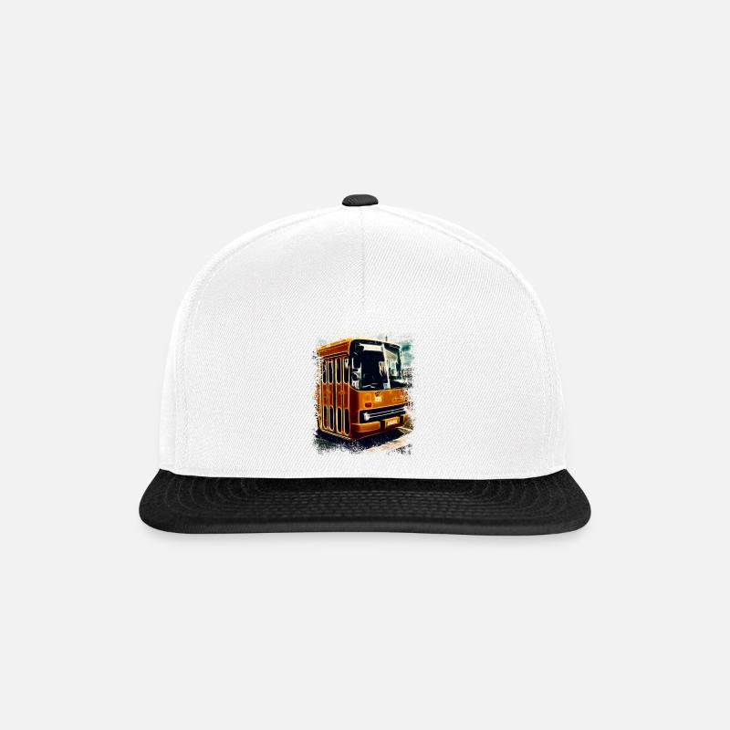 Vintage Ikarus Bus - Snapback Cap - Weiß/Schwarz