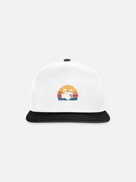 Schlagzeug Schlagzeuger - Snapback Cap - Weiß/Schwarz