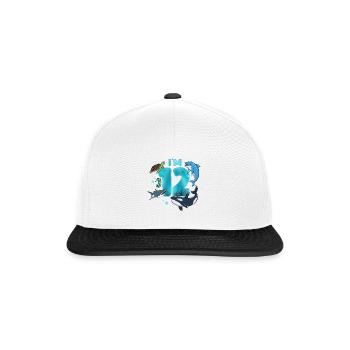 12. Geburtstag Unterwasserwelt - Snapback Cap - Weiß/Schwarz - Vorne