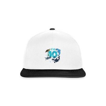 10. Geburtstag Unterwasserwelt - Snapback Cap - Weiß/Schwarz - Vorne