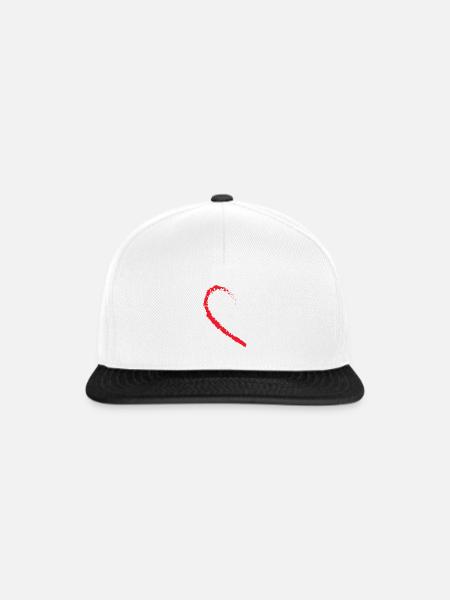 Rotes Halbes Herz - Snapback Cap - Weiß/Schwarz