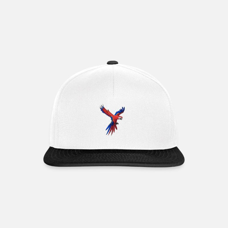 Papagei - Snapback Cap - Weiß/Schwarz