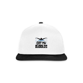 Eat My Bubbles Fun Swimming Swimmer Swim Ges - Snapback Cap - white/black - Front