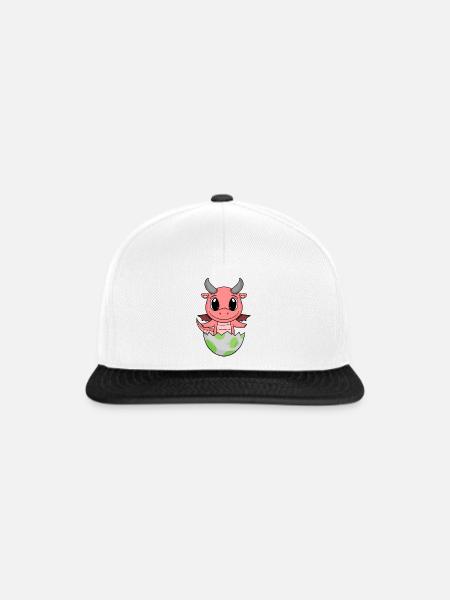 Baby Geburt Ei Drache Geburt - Snapback Cap - Weiß/Schwarz