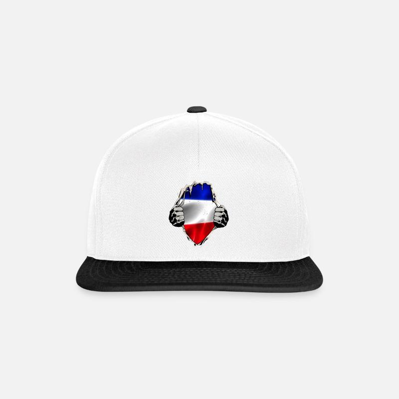 Drapeau rouge bleu-blanc - Casquette snapback - blanc/noir