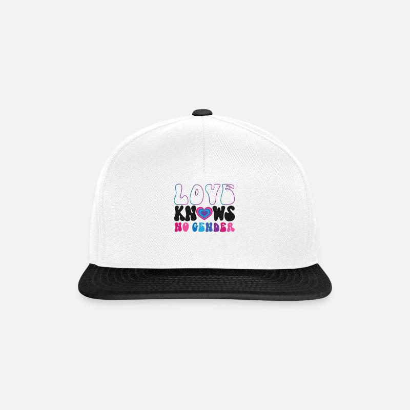 Bisexual Bi Pride Flag Love Knows - Snapback Cap - Weiß/Schwarz