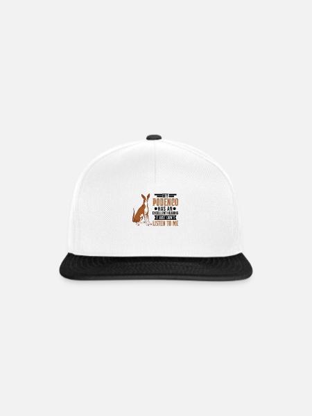 Podenco Spanischer Windhund - Snapback Cap - Weiß/Schwarz