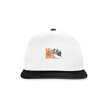 Canoe Canoeing Retro Vintage Eat - Snapback Cap - white/black - Front