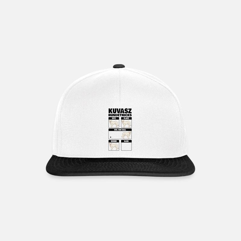 Kuvasz Hundetricks - Snapback Cap - Weiß/Schwarz