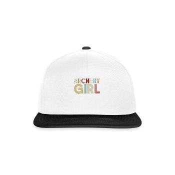 Archery Bow Archer Girl Retro - Snapback Cap - white/black - Front