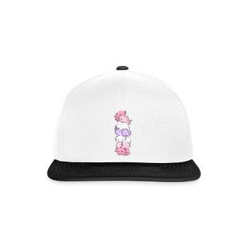 Pomossexual Flag Axolotl Pile Kawaii - Casquette snapback - blanc/noir - Devant